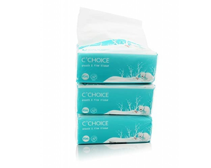 C'Cplus 3 Ply Facial Tissue Soft Pack - 90 Pulls (Pack of 3)