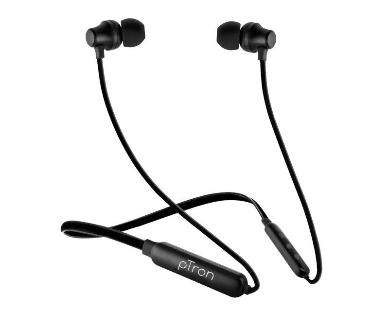 PTron Tangent Lite Bluetooth 5.0 Earphones with Mic, Hi-Fi Stereo Sound Neckband